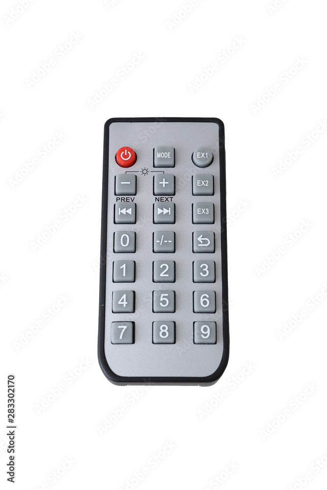 remote with colored buttons on white background remote with colored buttons on white background