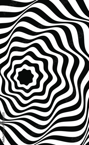 abstract background of white and black lines. Distorted Lines	