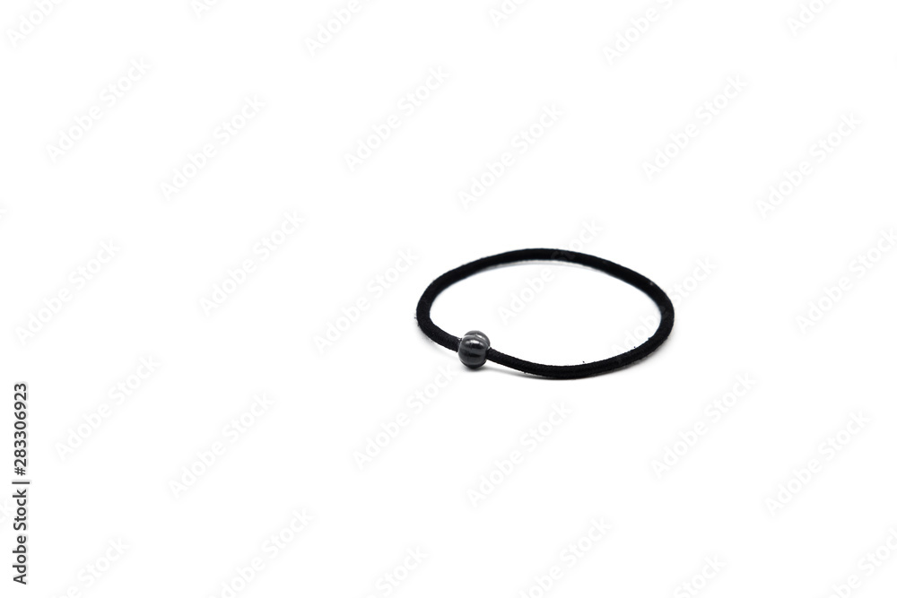 Black rubber band isolated on white background Black rubber band isolated on white background