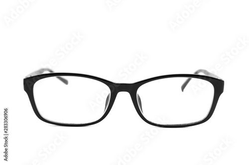 Black glasses isolated on white background