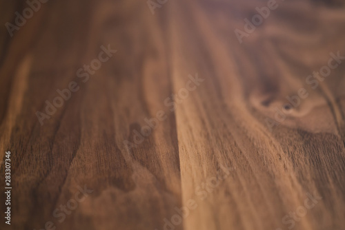 Closeup of real black walnut wood texture with natural grain