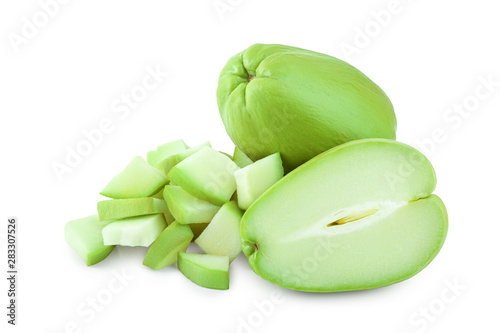 Wallpaper Mural fresh Chayote vegetable or mexican cucumber isolated on white background Torontodigital.ca