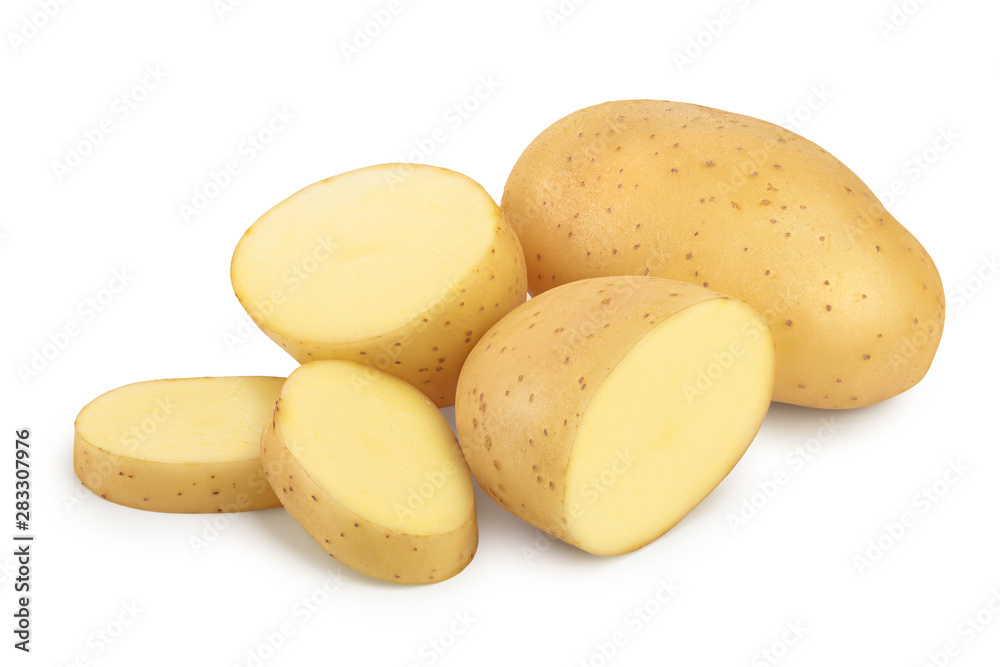 Young potato isolated on white background. Harvest new Young potato isolated on white background. Harvest new