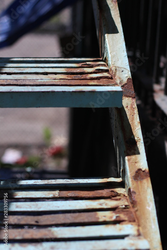 Canvas Print the rusty blue staircase