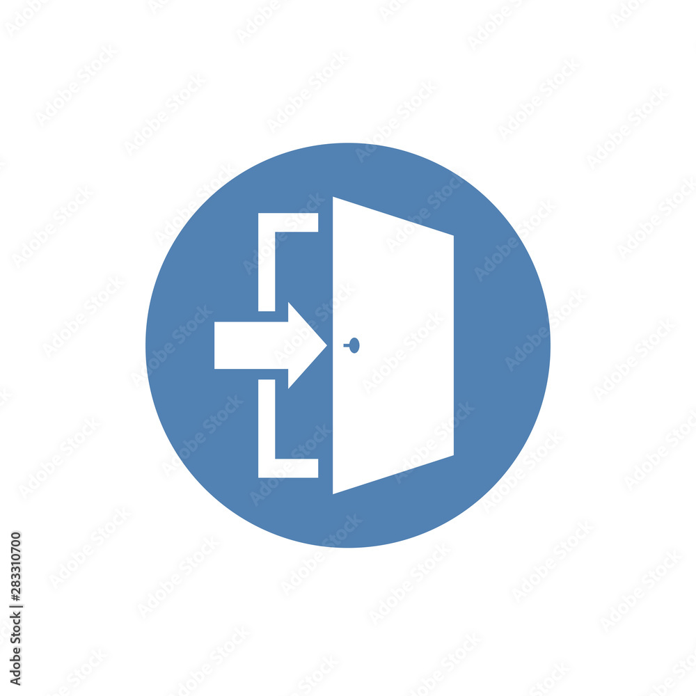 The exit icon. Logout and output, outlet, out symbol. Flat Vector illustration The exit icon. Logout and output, outlet, out symbol. Flat Vector illustration