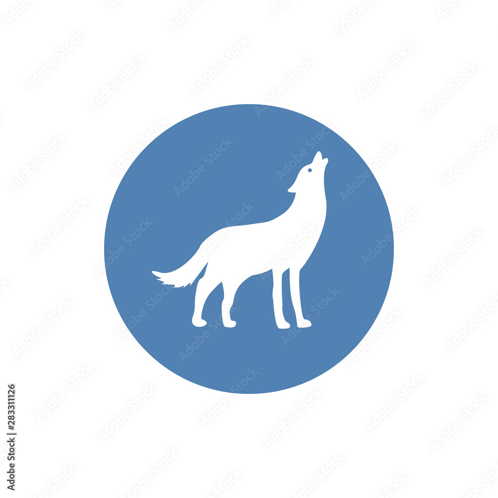 Silhouette of the wolf. Vector logo. wildlife. Wild wolf icon. Vector illustration. Silhouette of the wolf. Vector logo. wildlife. Wild wolf icon. Vector illustration.