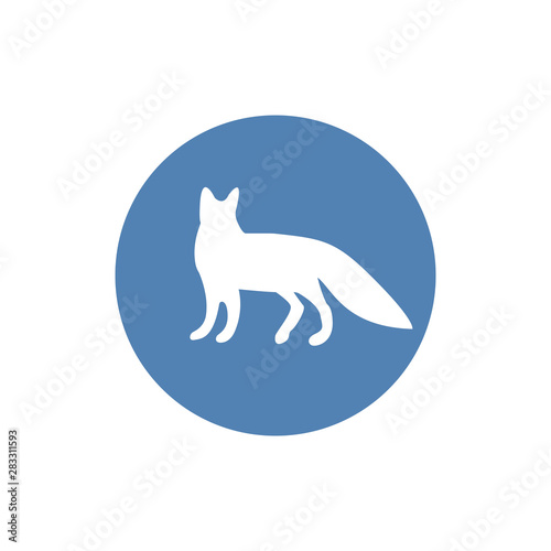 Fox icon on the background. Vector illustration  EPS10.