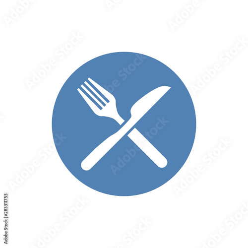 Knife and fork crossed icon vector. Suitable for use on web apps, mobile apps and print media.