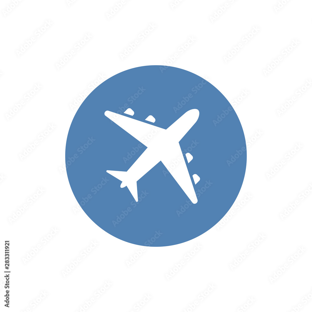 Airplane Icon. Aircraft vector sign in modern flat style for web, graphic and mobile design.