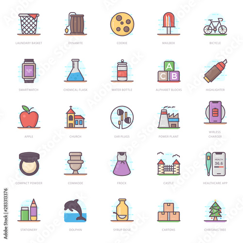 Household Accessories Flat Icons Pack photo