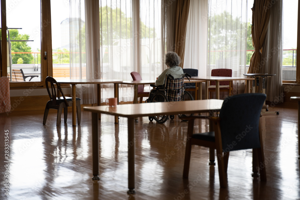 A lonely old woman in a big house without care A lonely old woman in a big house without care