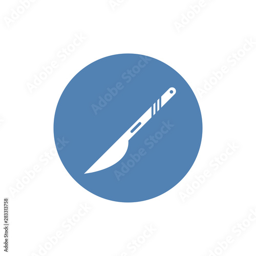 Medical scalpel vector icon. Hospital surgery knife sign illustration.