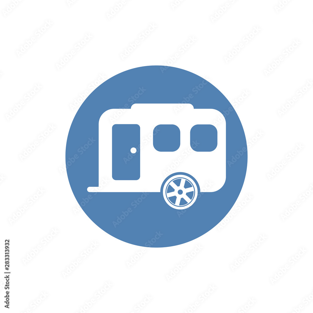 Caravan trailer home icon vector, filled flat sign, solid pictogram isolated on white. Mobile trailer house symbol, logo illustration. Caravan trailer home icon vector, filled flat sign, solid pictogram isolated on white. Mobile trailer house symbol, logo illustration.