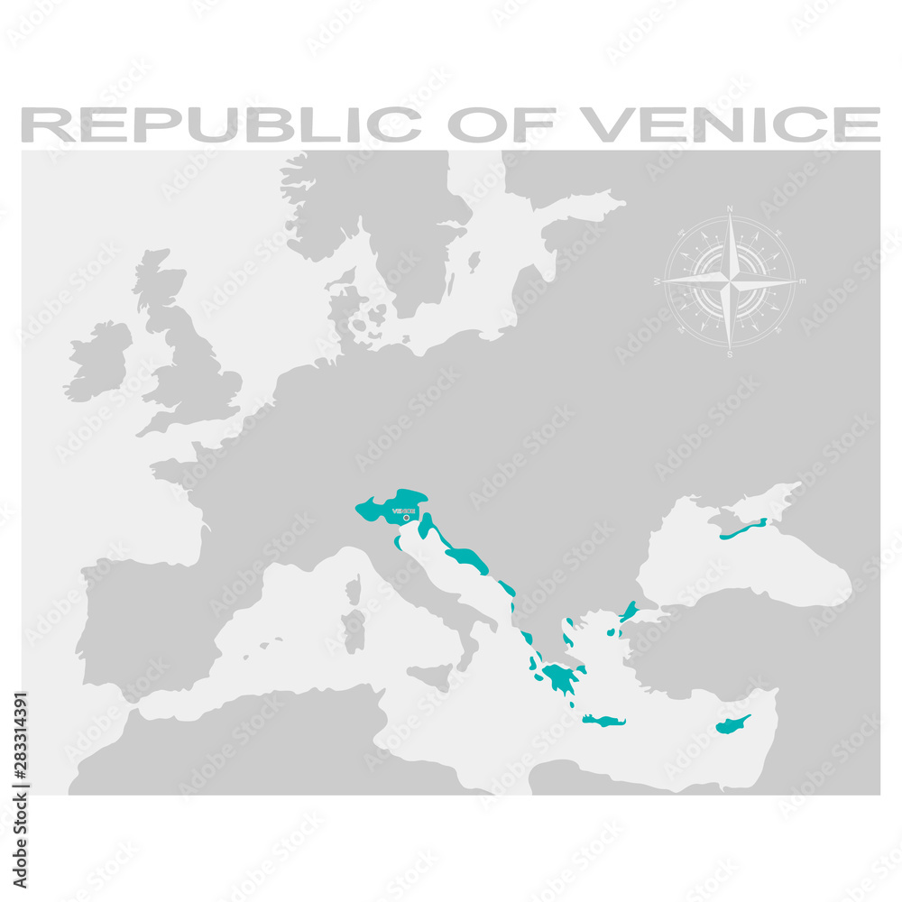 vector map of the Republic of Venice