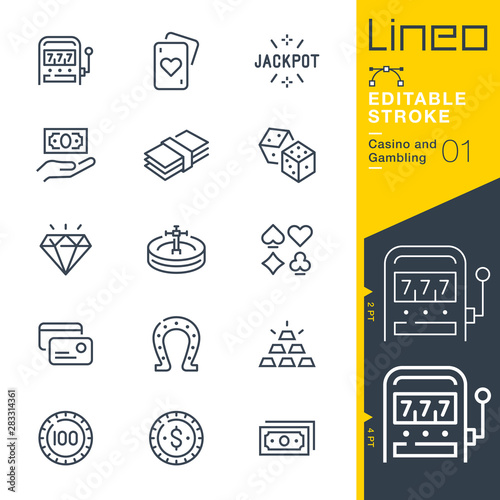 Lineo Editable Stroke - Casino and Gambling line icons