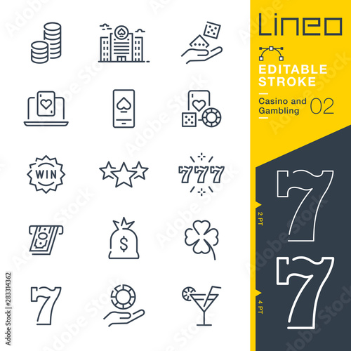 Lineo Editable Stroke - Casino and Gambling line icons