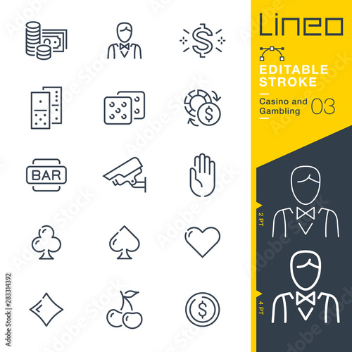 Lineo Editable Stroke - Casino and Gambling line icons