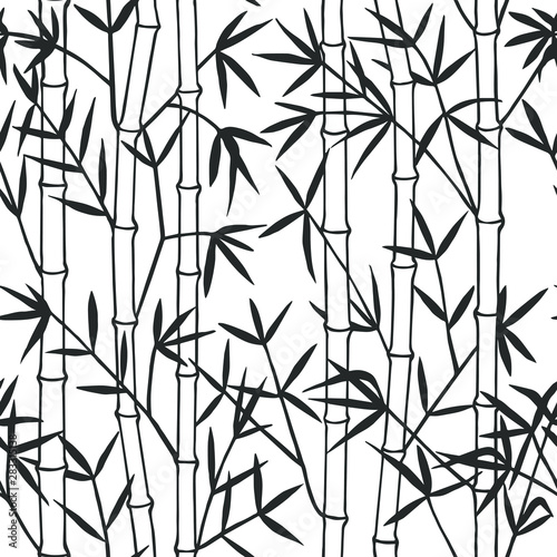 Bamboo seamless pattern, eps10 vector illustration. hand drawing © Yevheniia