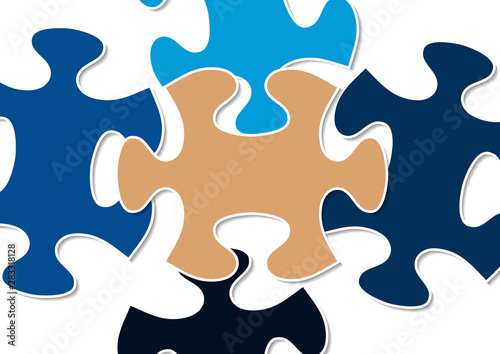 Abstract background from bright puzzle pieces. The composition is an unfinished puzzle.