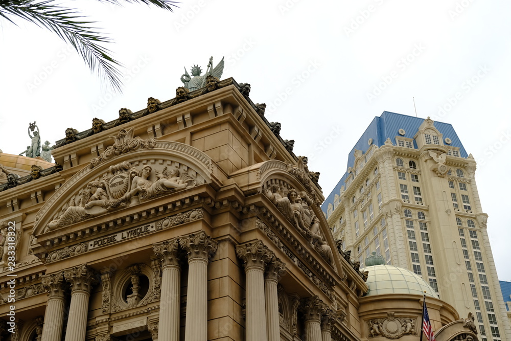 Obraz premium Elements and details of the facade of buildings in Las Vegas