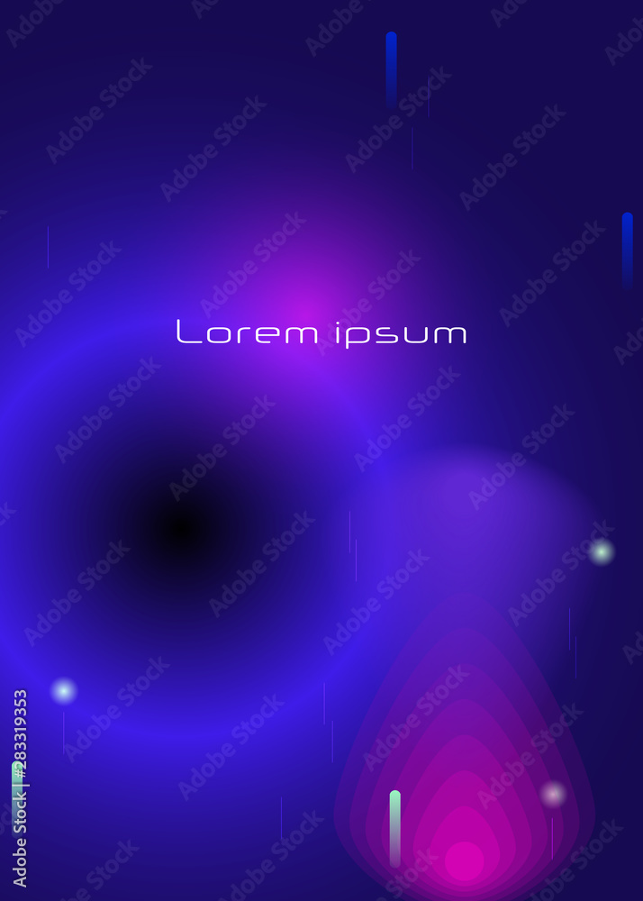 Obraz premium Vector abstract background, Composition colorful fluid abstraction, holographic and gradient color design for backgrounds. Layout template for banner, poster, wallpaper, flyer, brochure