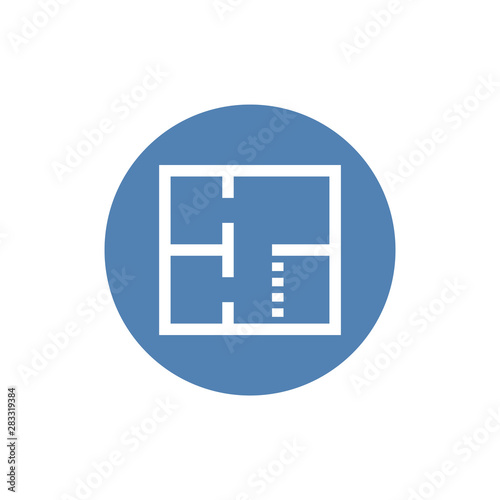 House plan icon in trendy isolated on grey background.Vector illustration.