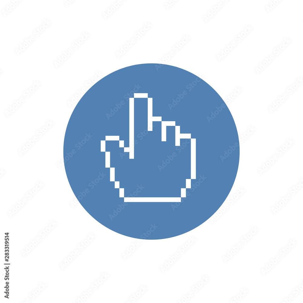 pixel hand - vector icon. Simple flat symbol. pixel hand - vector icon. Simple flat symbol.