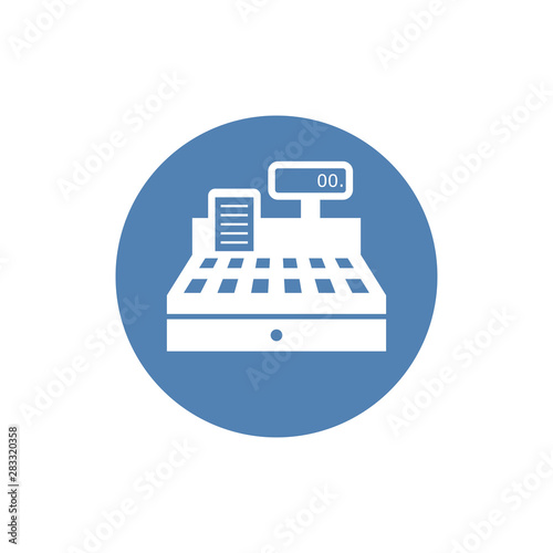 Cash register icon vector, filled flat sign, solid pictogram isolated on white. Symbol, logo illustration.