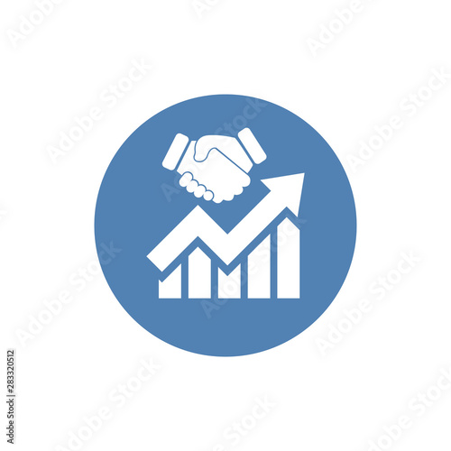 Acquisition Hands Growth Chart vector icon. Pictogram is isolated on a white background. Designed for web and software interfaces.