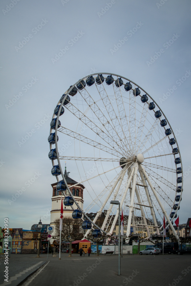 Ferris wheel in Dusseldorf Christmas old town