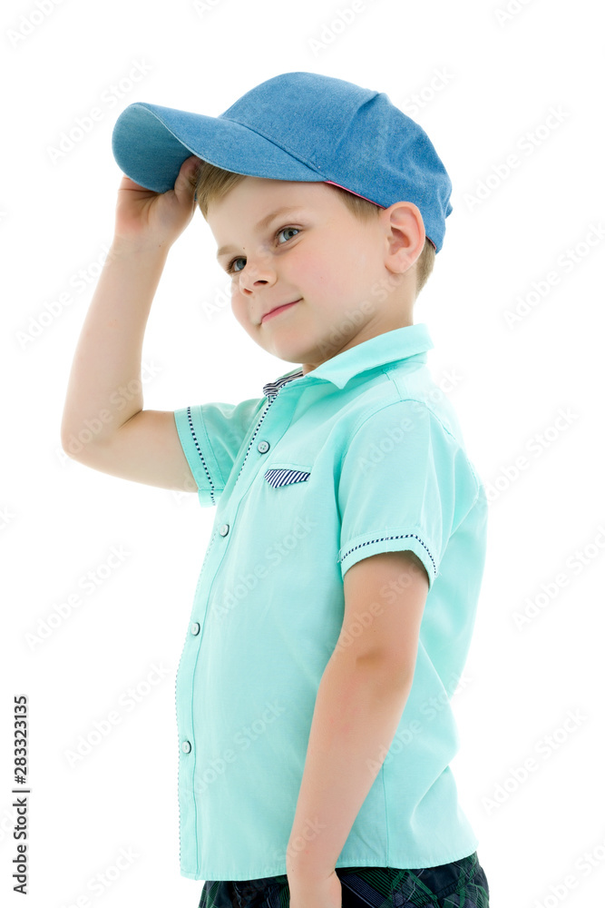 Cute fashionable boy on light background Cute fashionable boy on light background