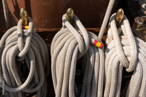 Detail on board of a sailing training ship