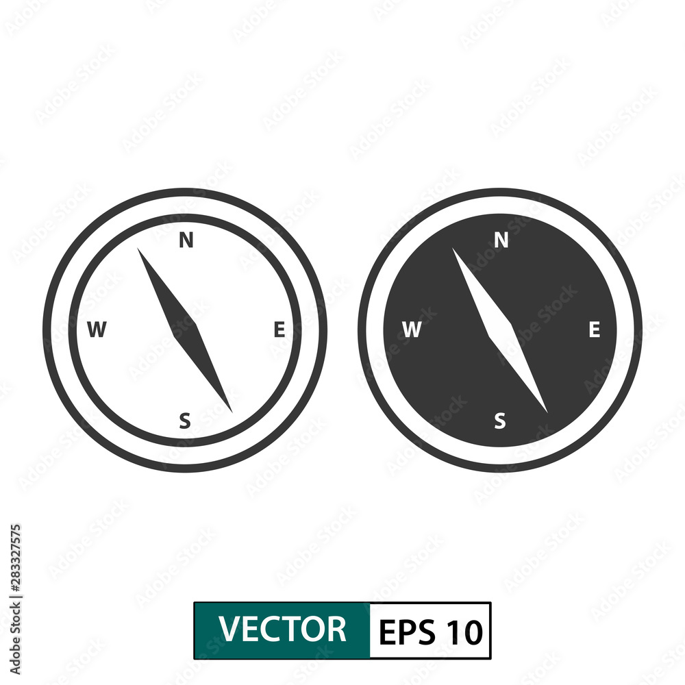 Compass vector icon set. Isolated on white. Vector illustration EPS 10 Compass vector icon set. Isolated on white. Vector illustration EPS 10