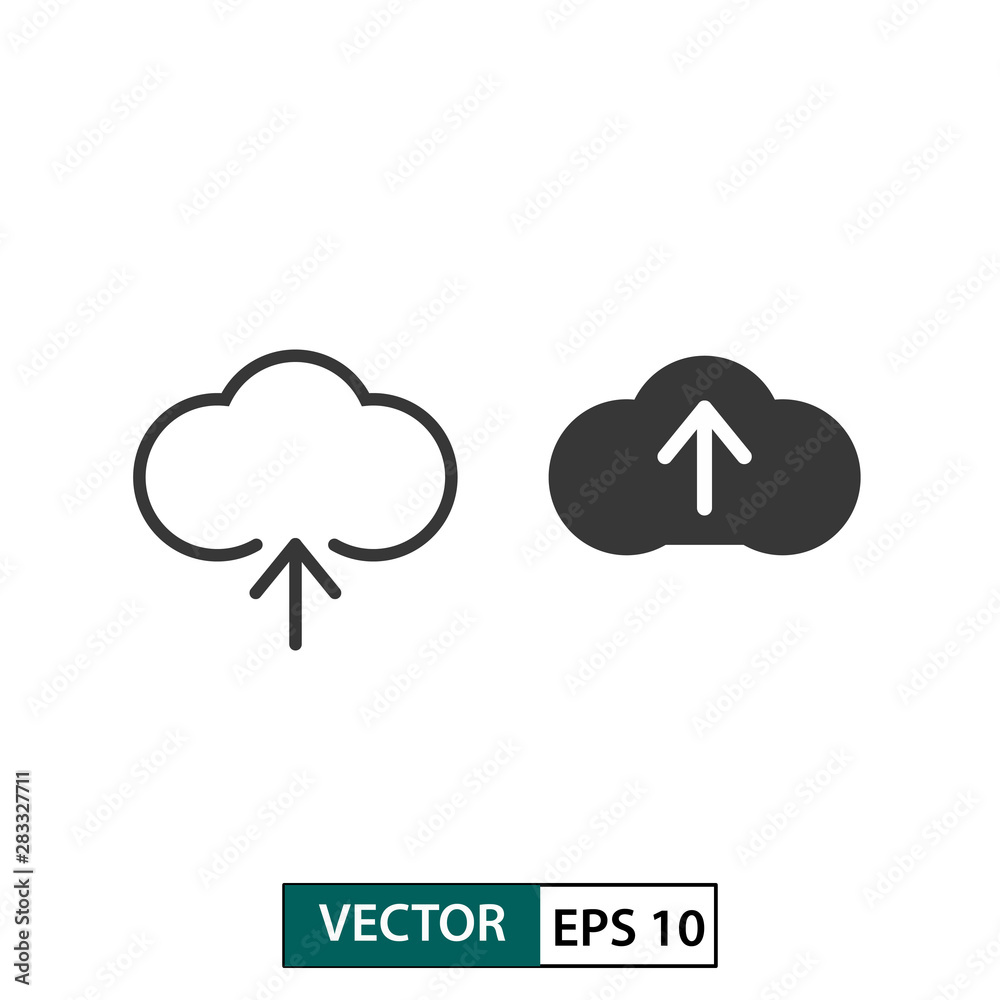 Cloud upload vector icon set. Isolated on white. Vector illustration EPS 10 Cloud upload vector icon set. Isolated on white. Vector illustration EPS 10
