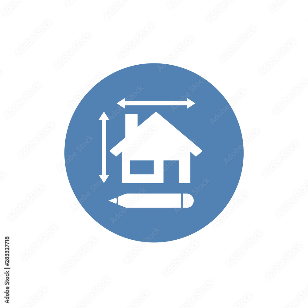 House size icon. Flat vector illustration EPS 10 House size icon. Flat vector illustration EPS 10