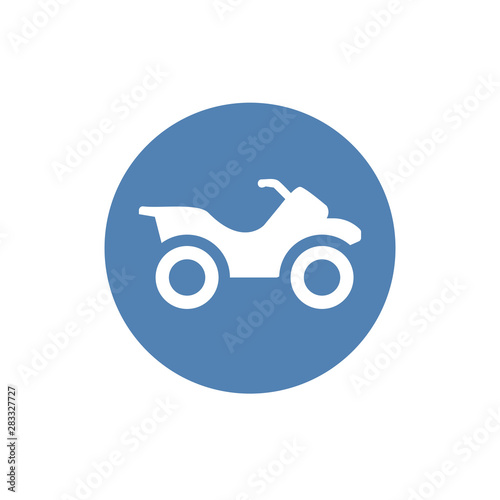 ATV front view isolated vector icon off-road motorcycles sign on white background.