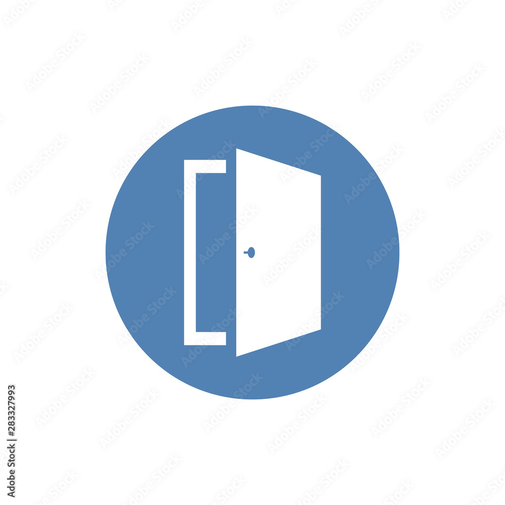 Open the door icon. Simple illustration isolated for graphic and web design. Open the door icon. Simple illustration isolated for graphic and web design.