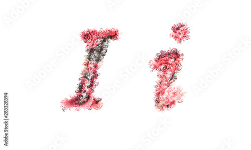 Beautiful illustration of both uppercase and lowercase letters made of spring flowers.