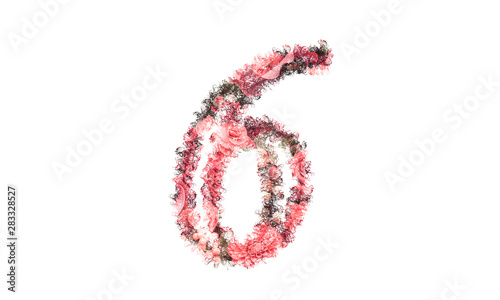 Beautiful illustration of number made of spring flowers.