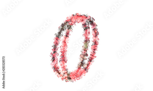 Beautiful illustration of number made of spring flowers.