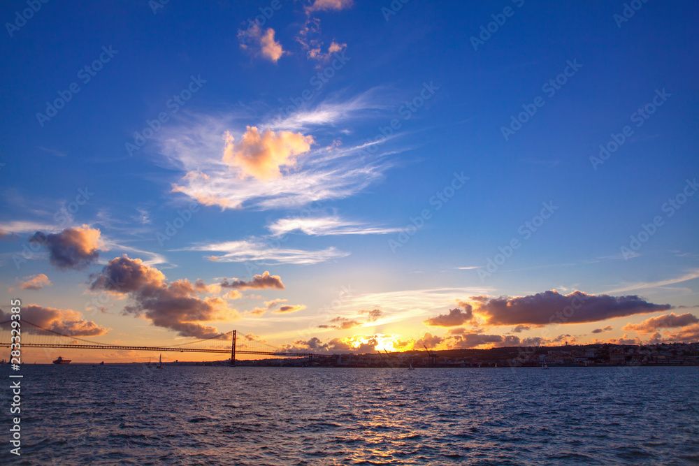 evening in Lisbon with beautiful sunset