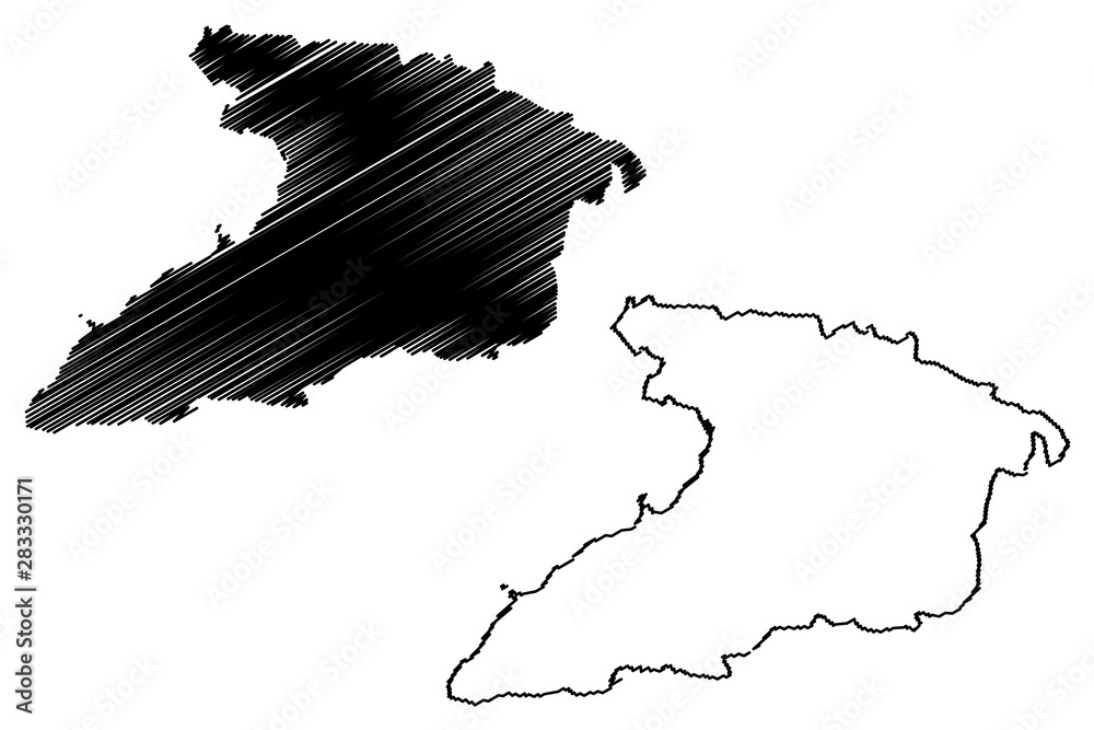 Granma Province (Republic of Cuba, Provinces of Cuba) map vector illustration, scribble sketch Granma map