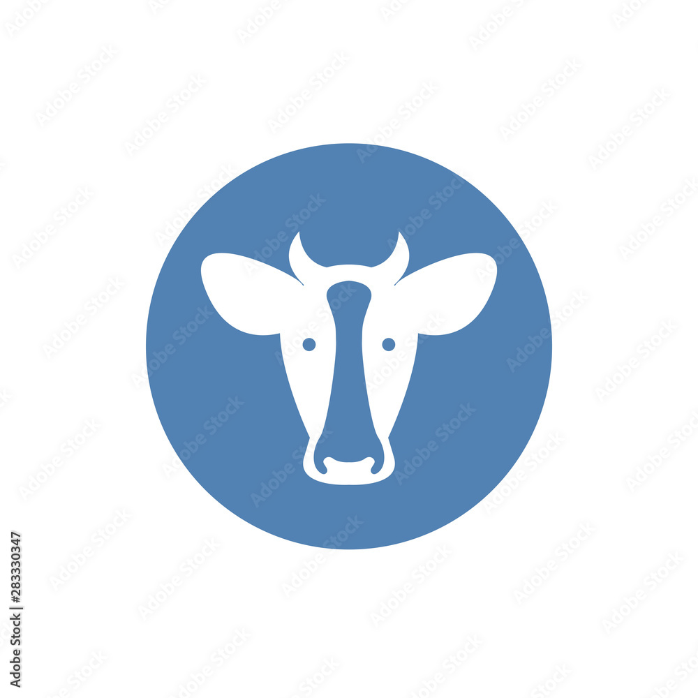 Cow head icon. Cow head silhouette. Farm animal sign. Vector illustration. Cow head icon. Cow head silhouette. Farm animal sign. Vector illustration.