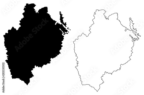 Uppsala County  Counties of Sweden  Kingdom of Sweden  map vector illustration  scribble sketch Uppsala map
