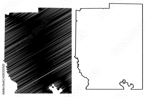 Kaufman County, Texas (Counties in Texas, United States of America,USA, U.S., US) map vector illustration, scribble sketch Kaufman map photo