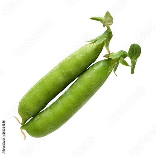 Fresh peas isolated on white background 