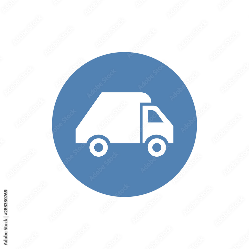garbage truck vector icon. silhouette icon of garbage truck isolated on white background garbage truck vector icon. silhouette icon of garbage truck isolated on white background
