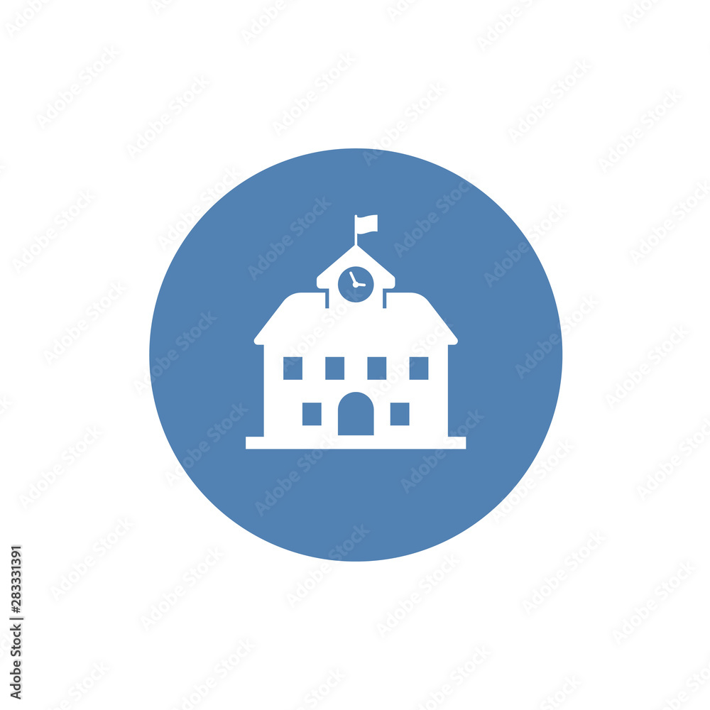 High school building icon vector, filled flat sign, solid pictogram isolated on white. Symbol, logo illustration. High school building icon vector, filled flat sign, solid pictogram isolated on white. Symbol, logo illustration.