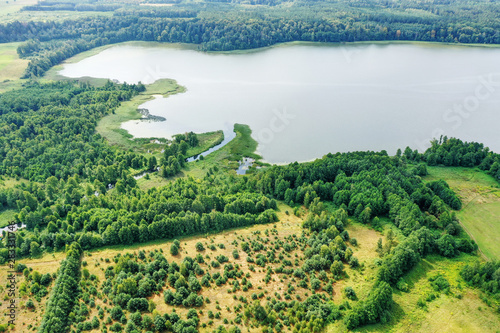 Wadąg lake and the Pisa river in Warmia