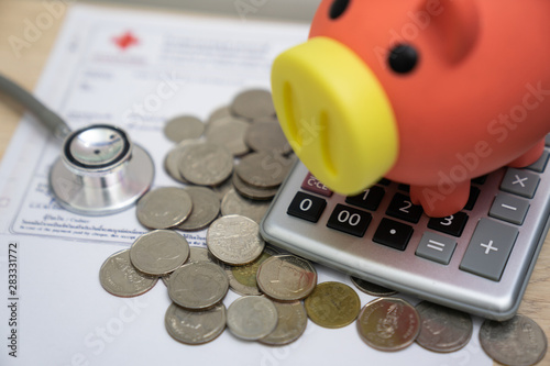 Save money for medical expenses concept,Save money for medical ,medical fee